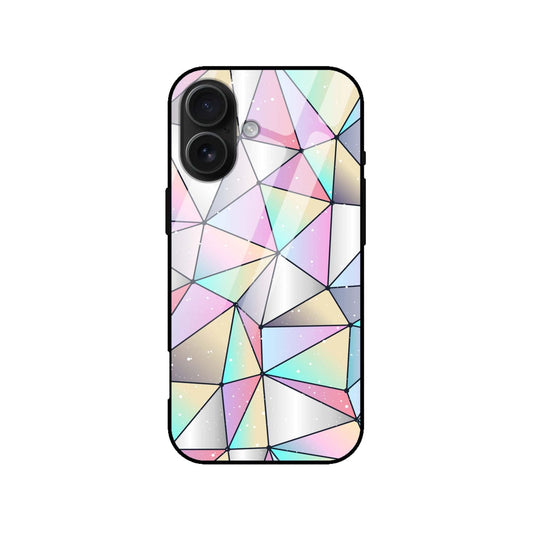 Prism Glow: Holographic Geometric Glass Back Protective Phone Case