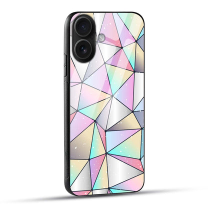 Prism Glow: Holographic Geometric Glass Back Protective Phone Case