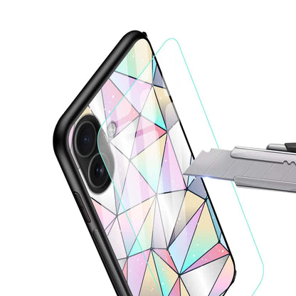 Prism Glow: Holographic Geometric Glass Back Protective Phone Case