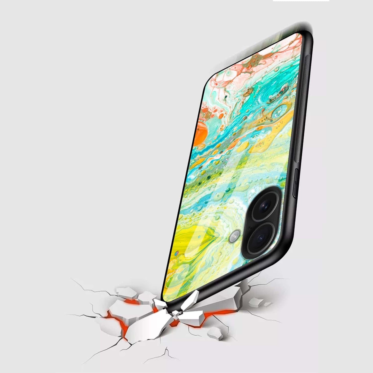 Arctic Flow Glass Back Case - Shockproof Protection (Multi-Style)