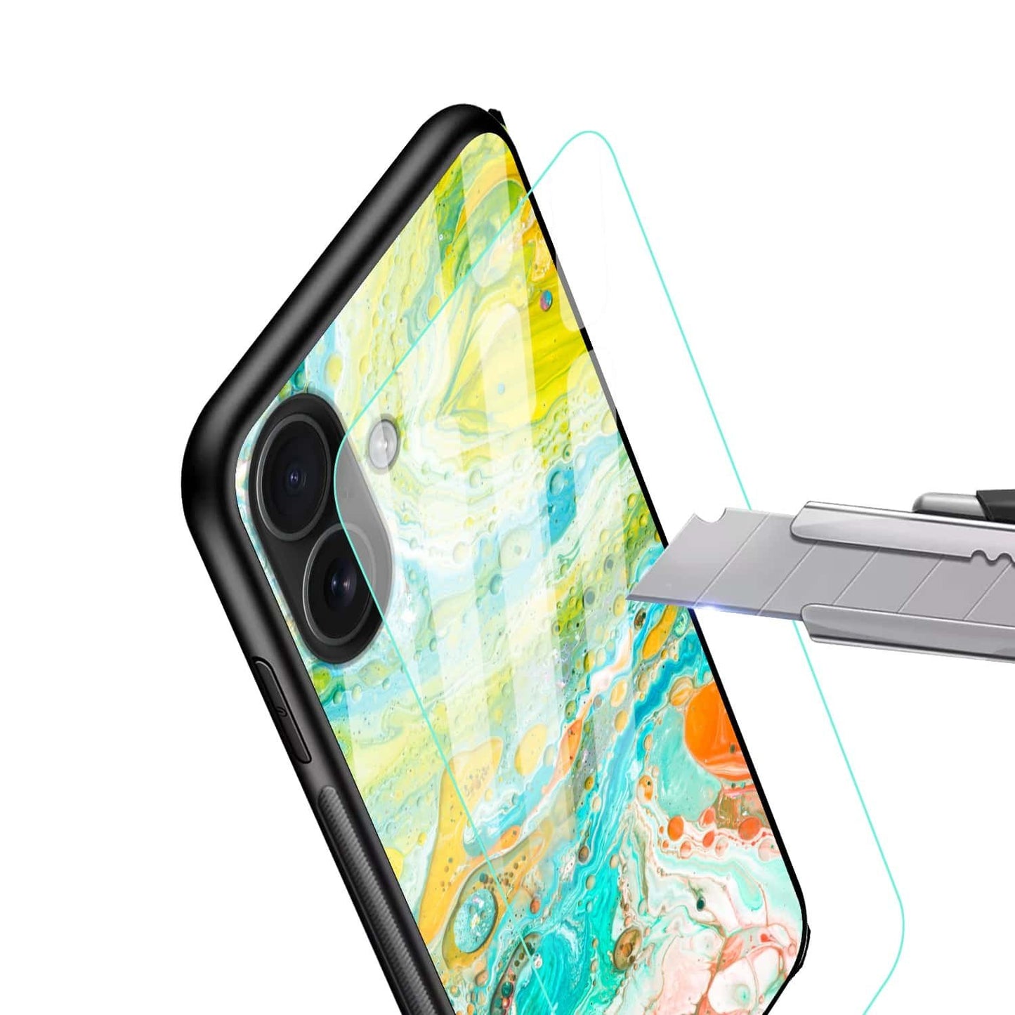Arctic Flow Glass Back Case - Shockproof Protection (Multi-Style)
